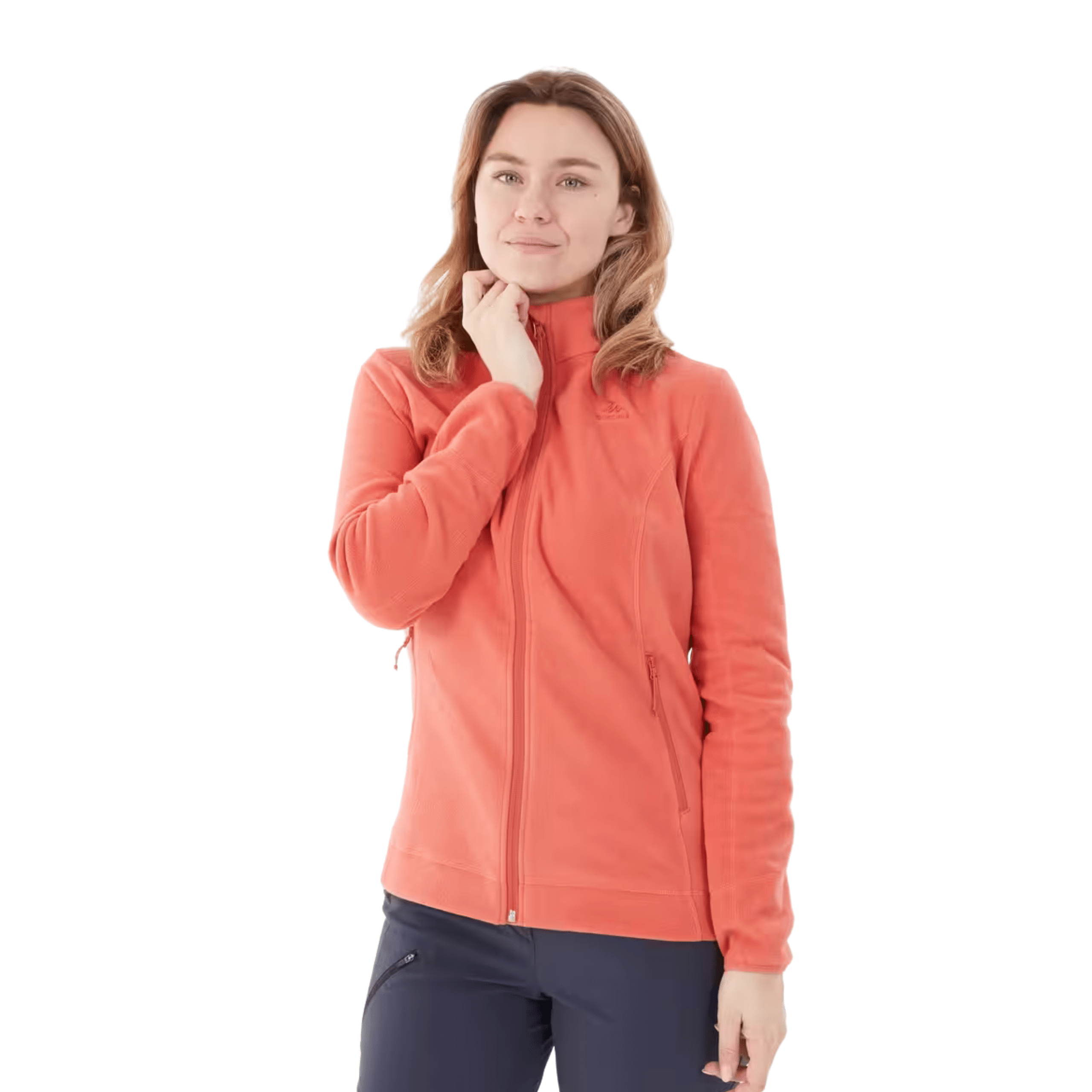 Chaqueta polar de senderismo mh100 para mujer – naranja