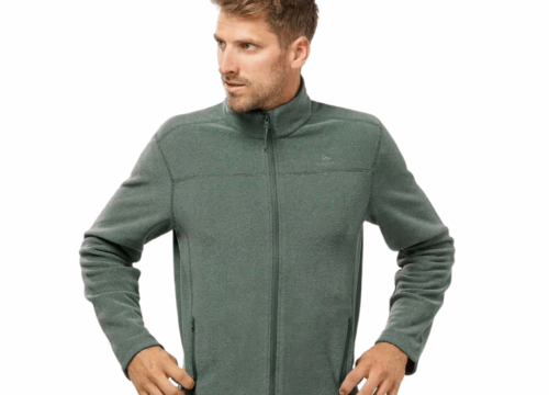 Chaqueta polar térmica de senderismo quechua mh120 para hombre – verde