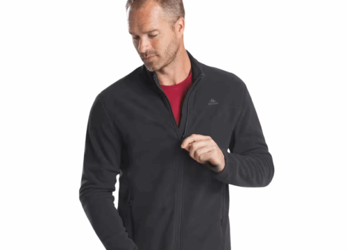 Chaqueta polar térmica de senderismo quechua mh120 para hombre – negro