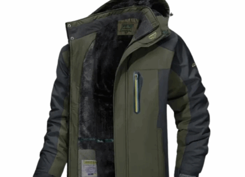 Chaqueta de invierno con forro polar interno - color verde