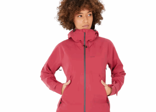 Chaqueta impermeable de senderismo para mujer – color rojo