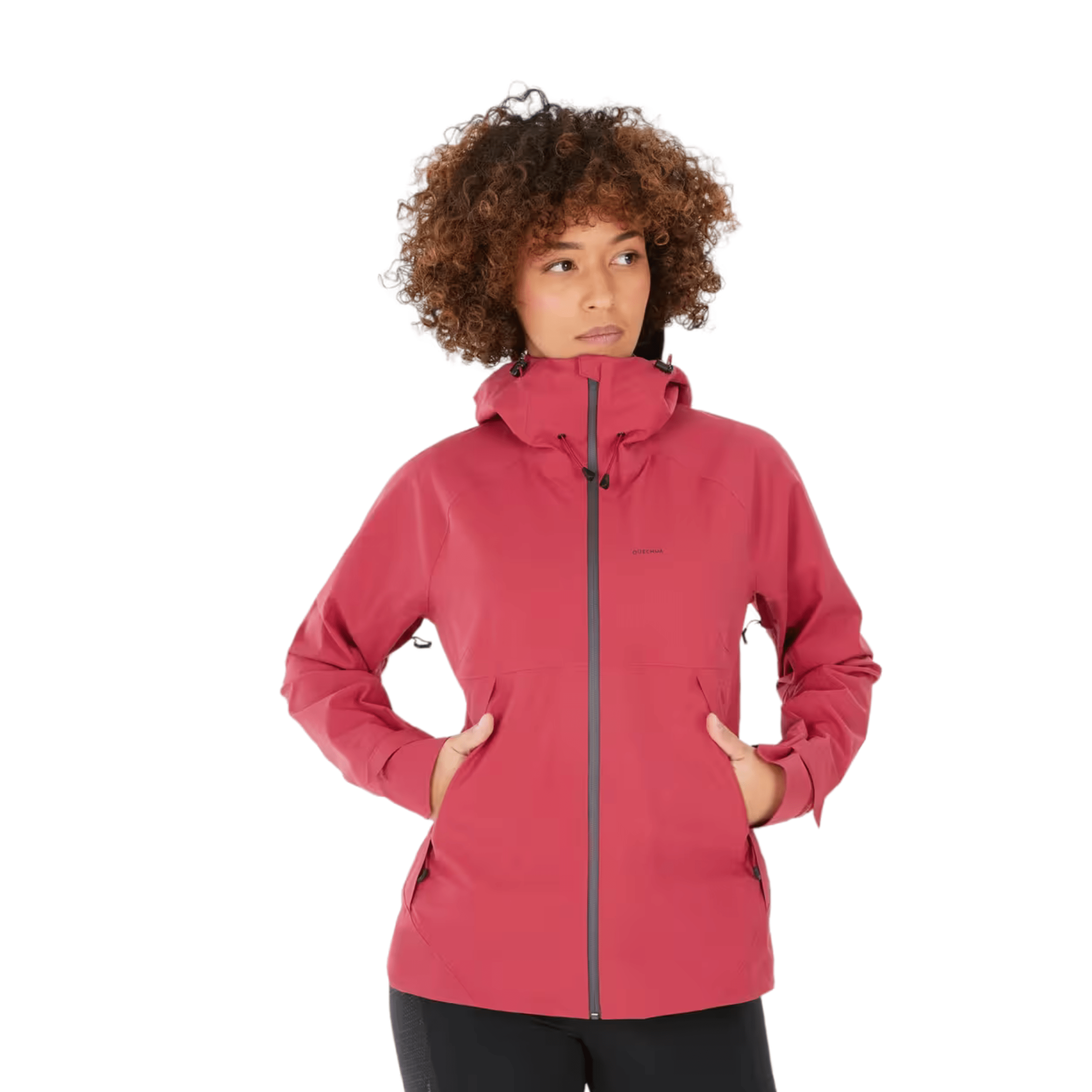 Chaqueta impermeable de senderismo para mujer – color rojo